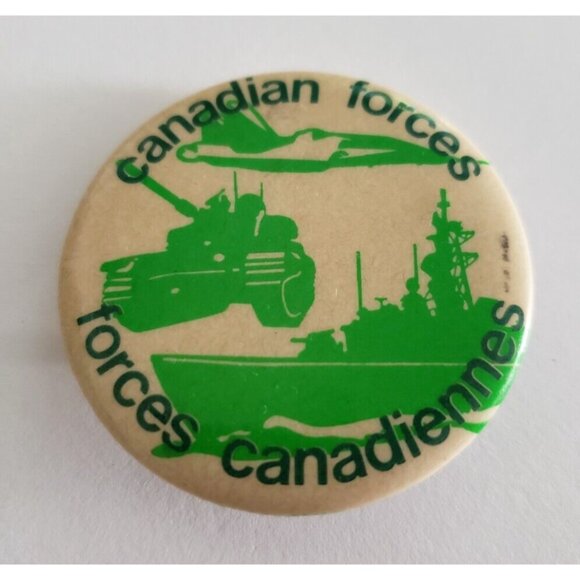 Canadian Forces Forces Canadiennes Military Pinback Button Pin C - Picture 1 of 2